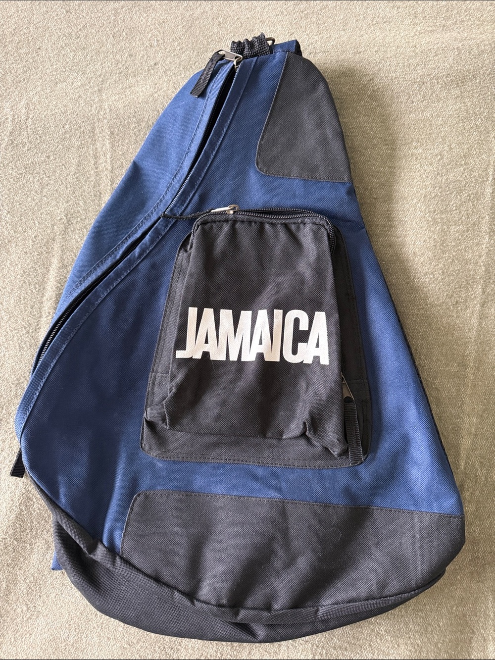 Navy and Black Sling Bag with JAMAICA Print